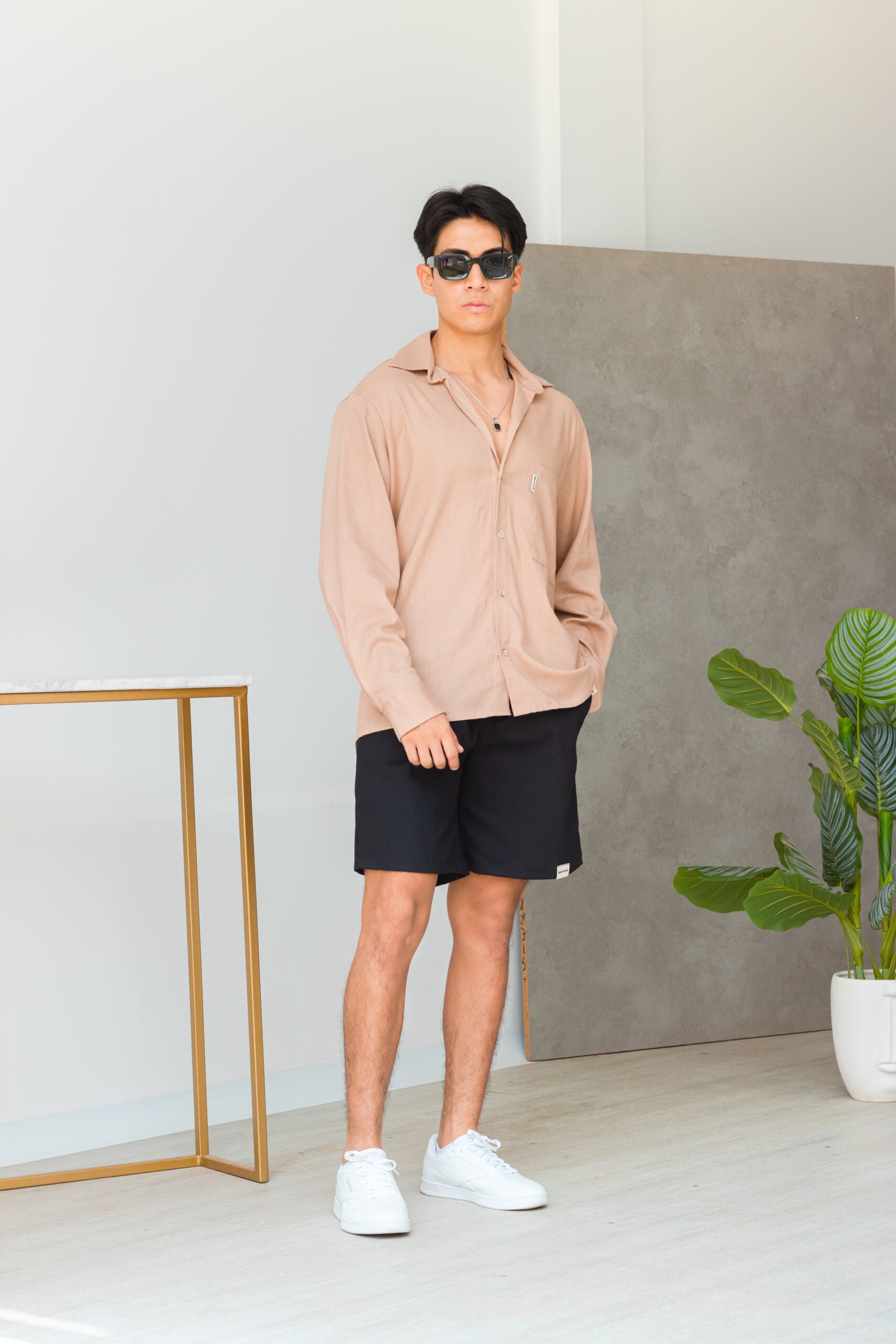 Camisa color nude sale