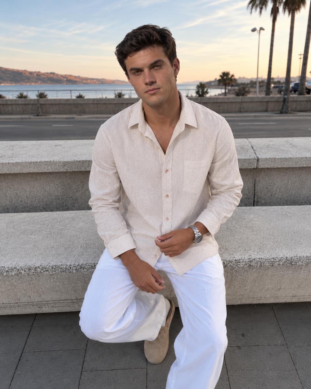 Camisa Harry - Nude Jaspeado