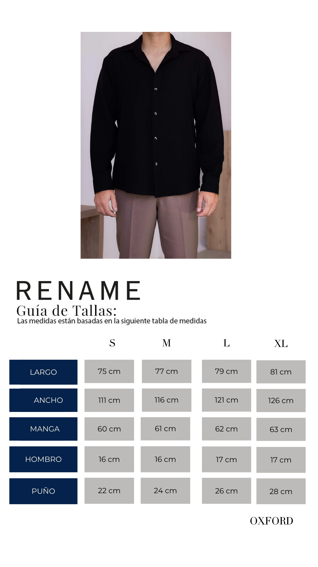 Camisa Oxford - Negro