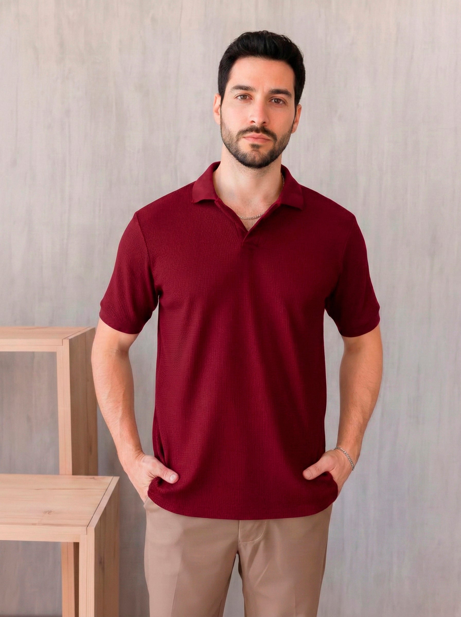 Polo Berlín - Rojo Oscuro