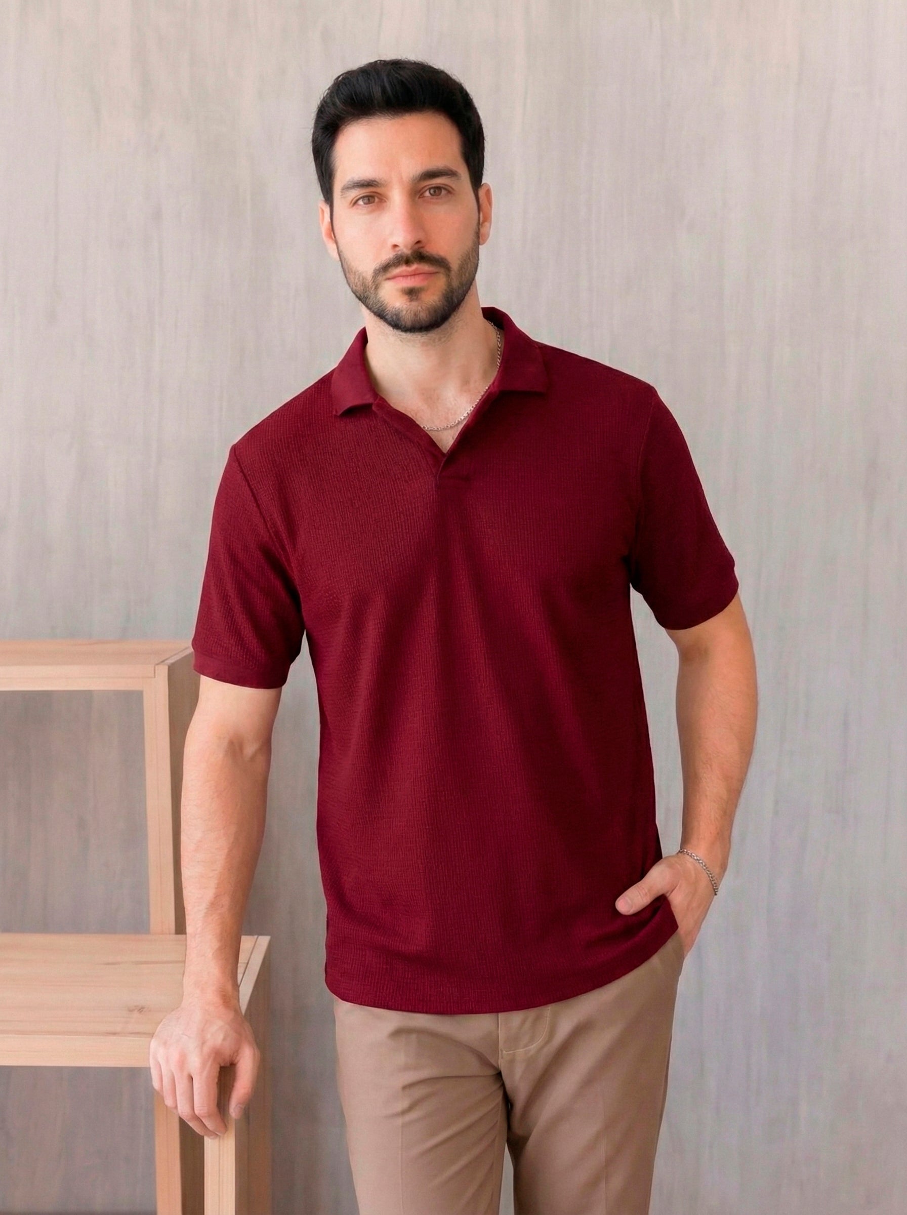 Polo Berlín - Rojo Oscuro