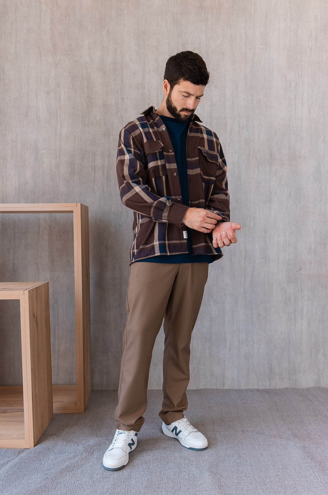Camisa Berna - Marrón Cuadros