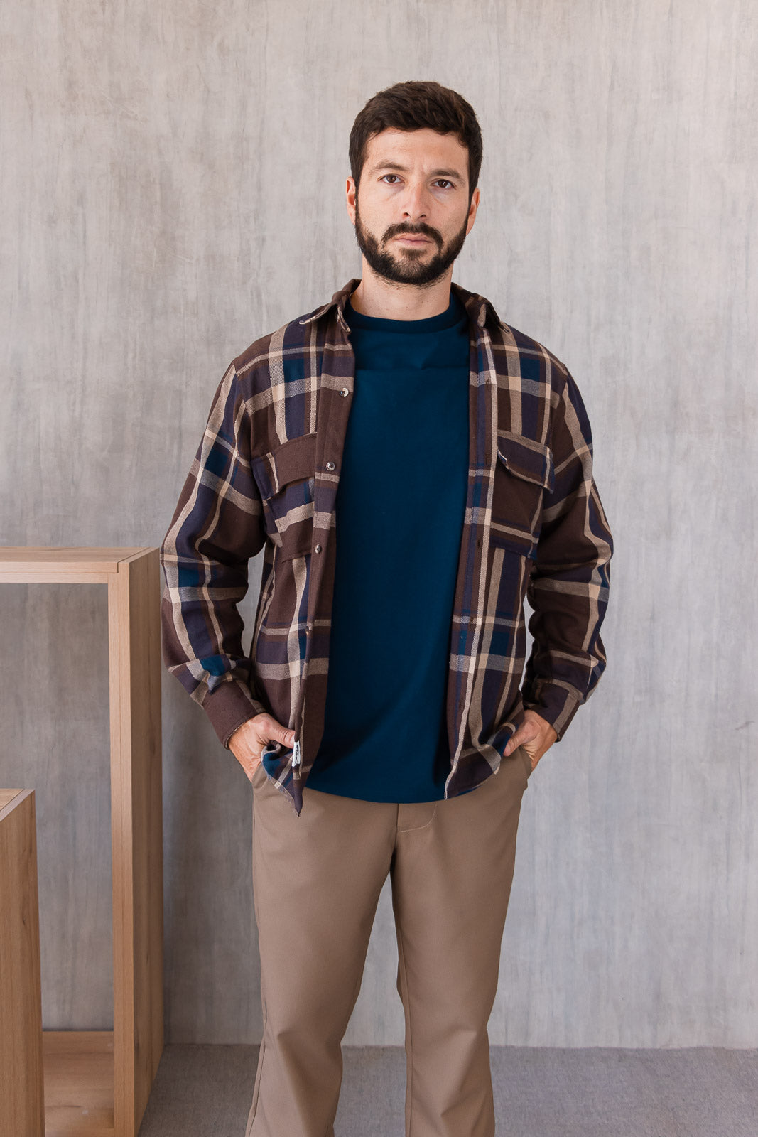 Camisa Berna - Marrón Cuadros