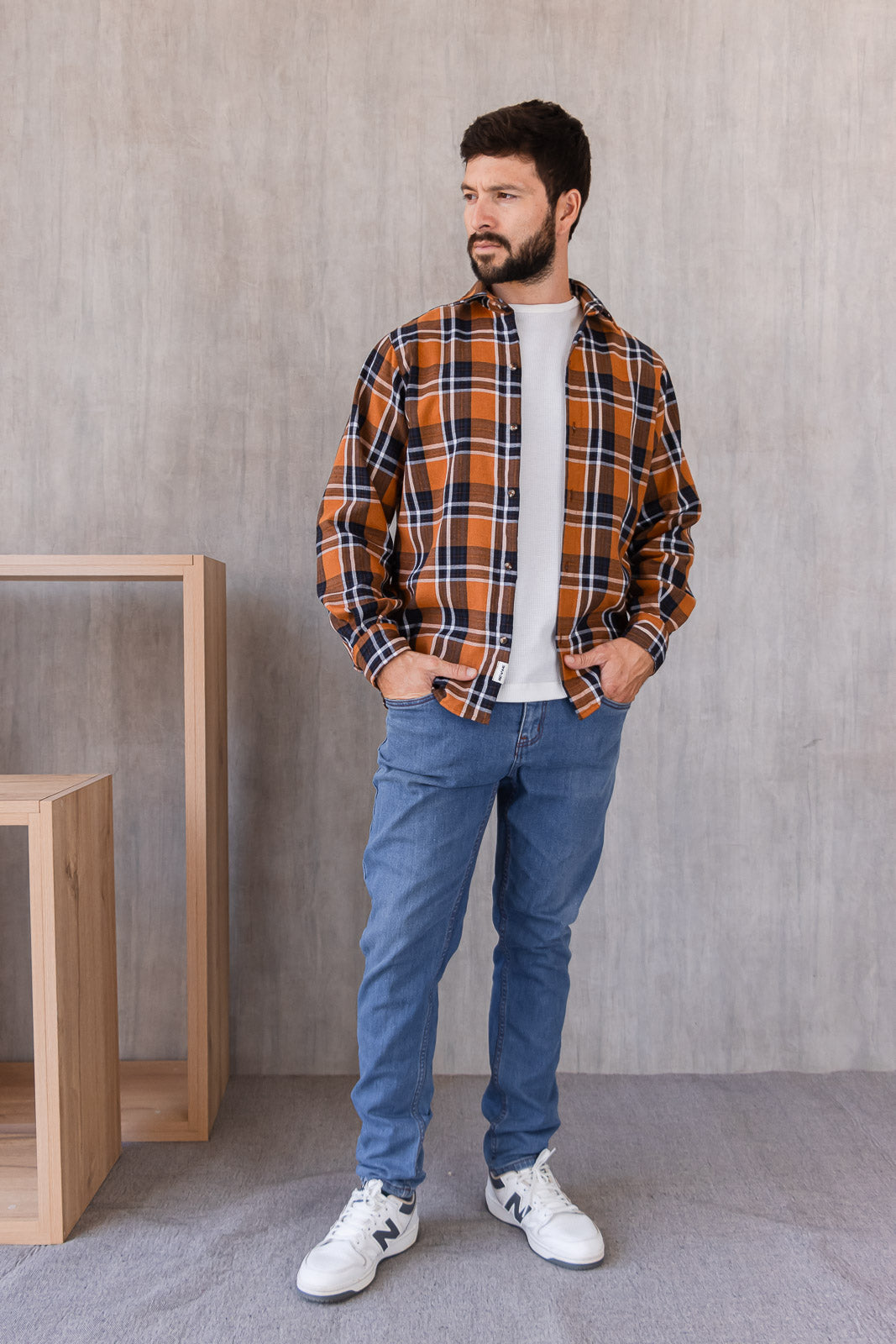 Camisa Toronto - Naranja de Cuadros
