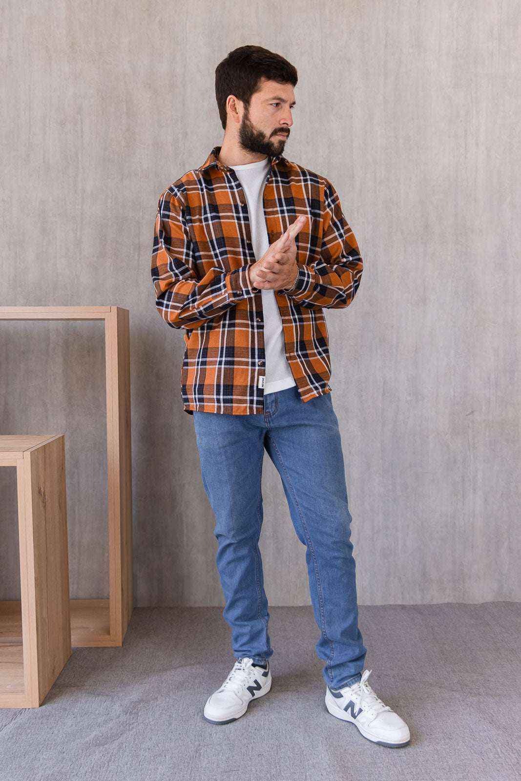 Camisa Toronto - Naranja de Cuadros