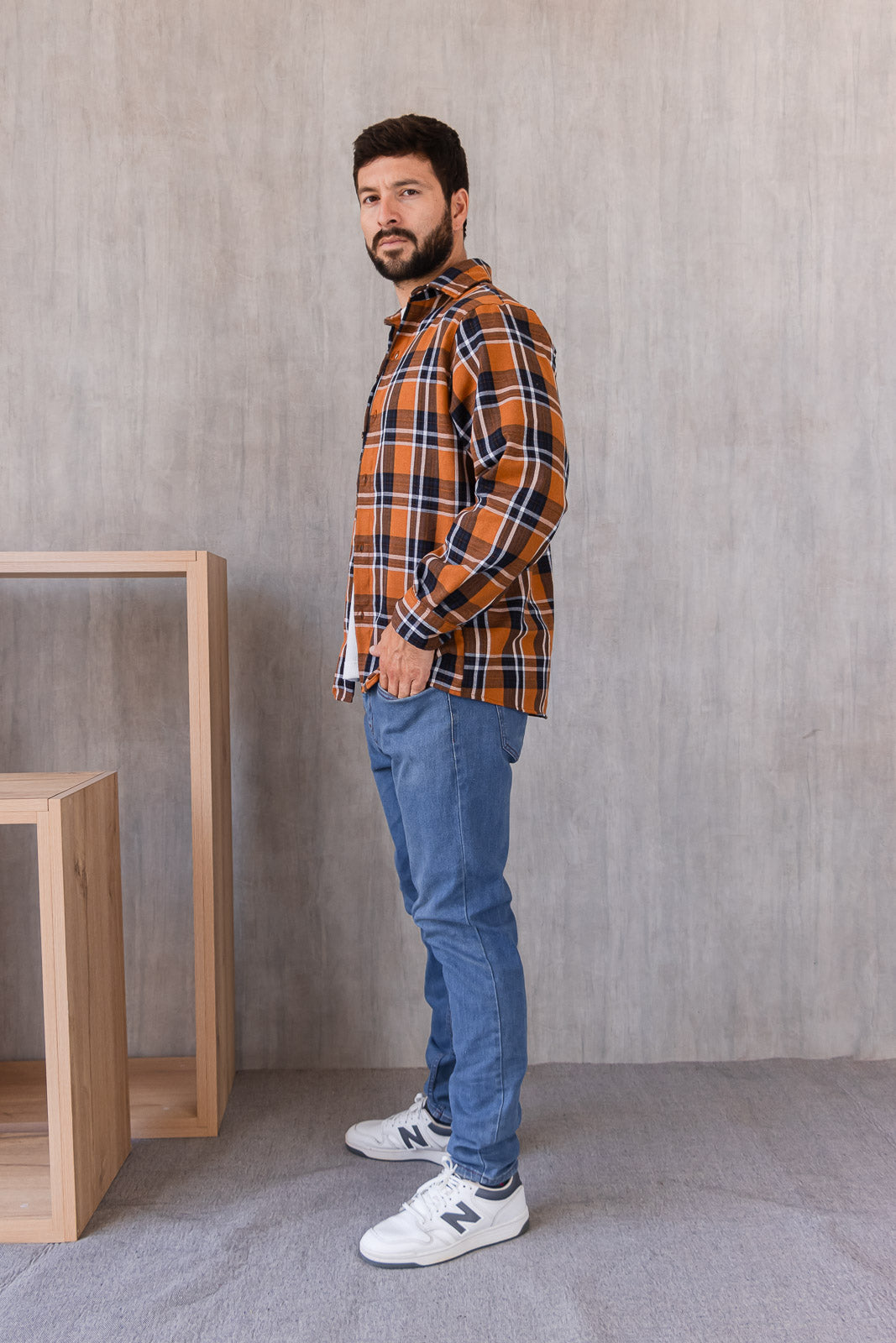 Camisa Toronto - Naranja de Cuadros