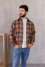 Camisa Toronto - Naranja de Cuadros