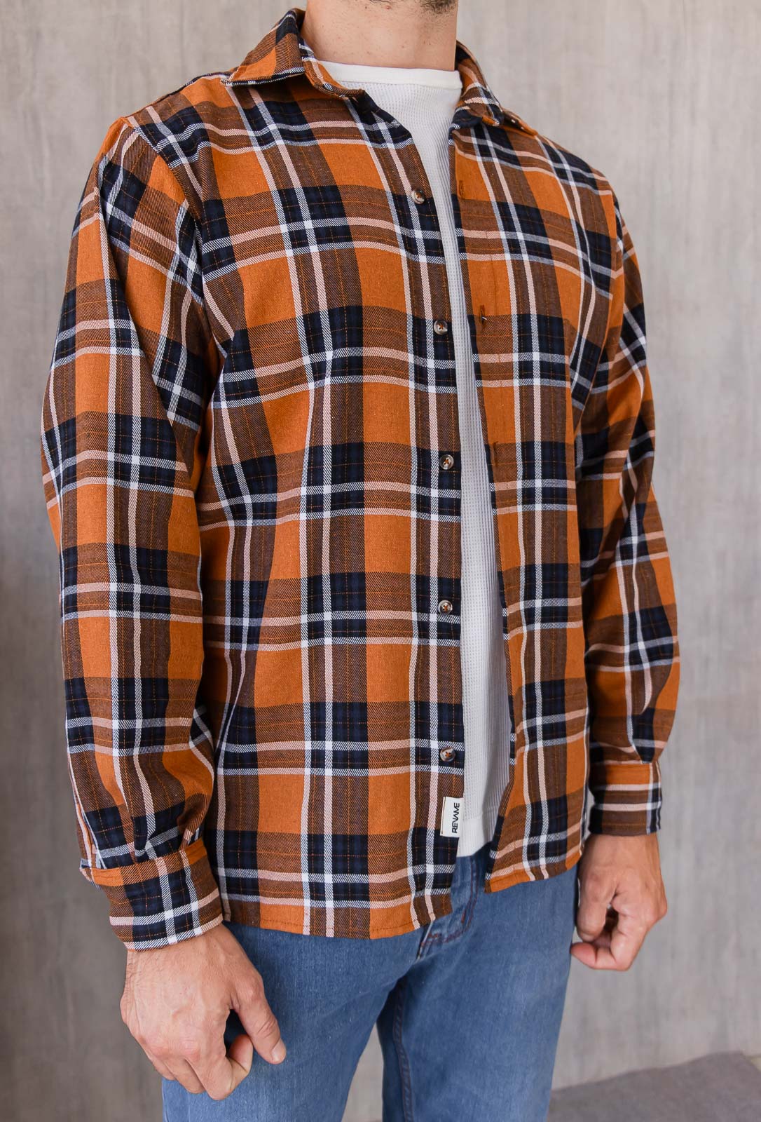 Camisa Toronto - Naranja de Cuadros