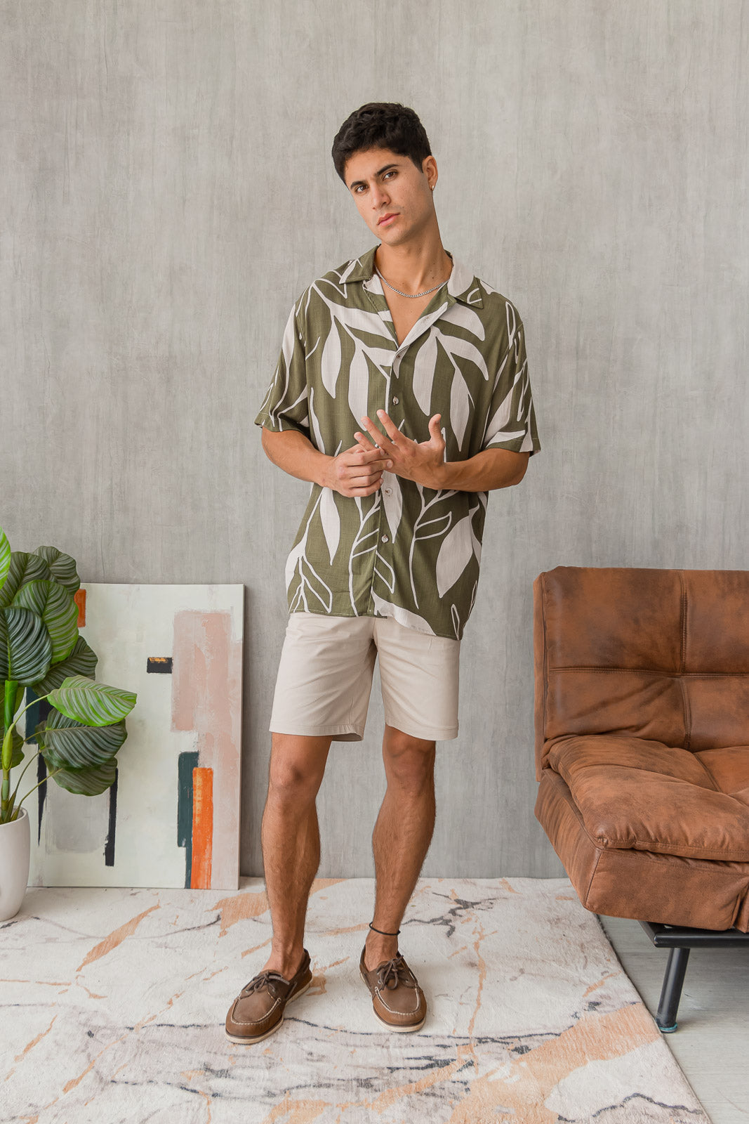 Camisa Barú - Verde Estampado