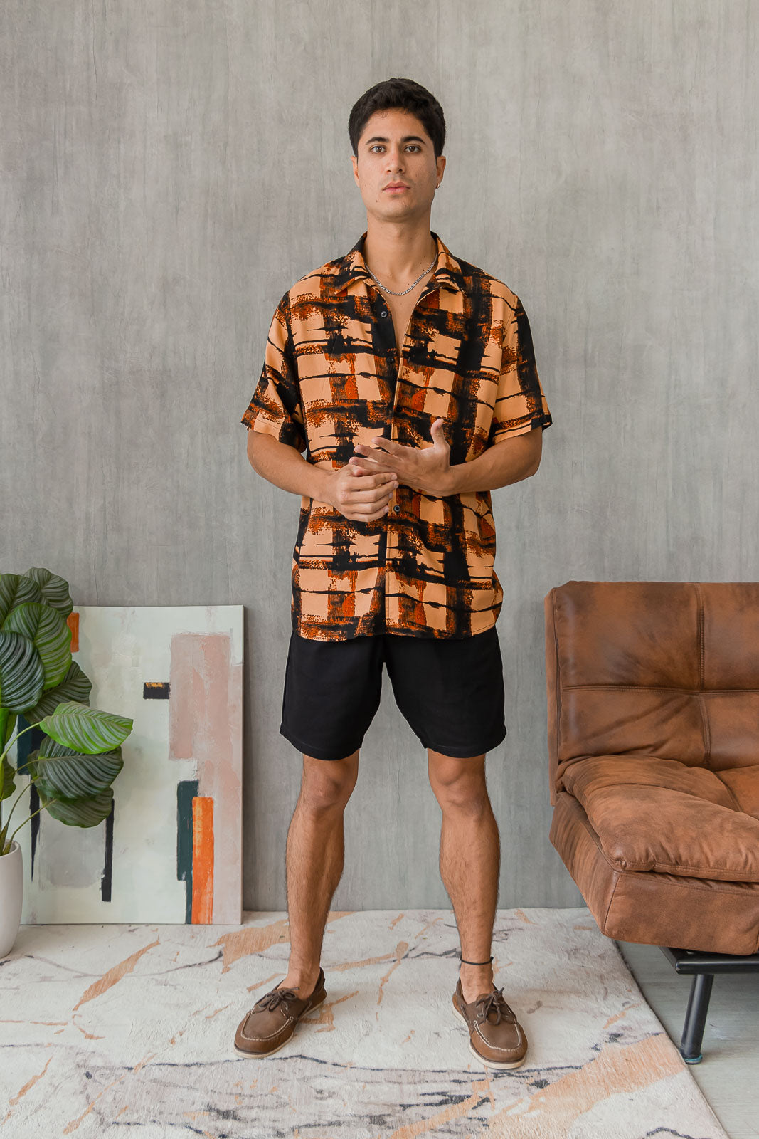 Camisa Barú - Caramelo Estampado