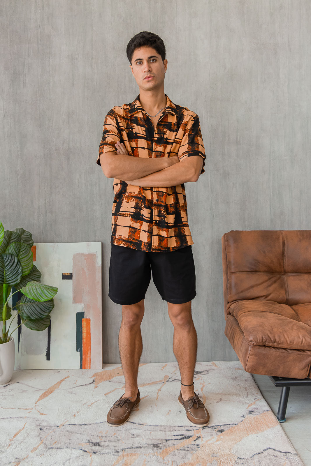Camisa Barú - Caramelo Estampado