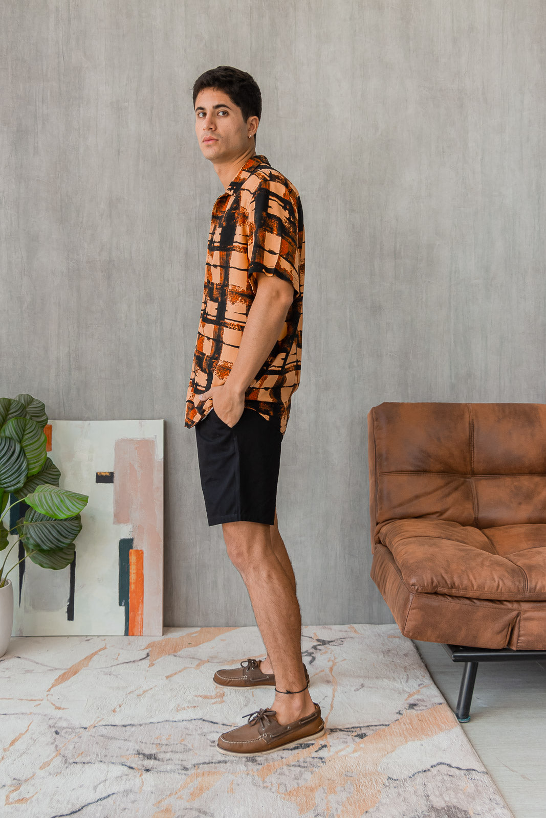 Camisa Barú - Caramelo Estampado