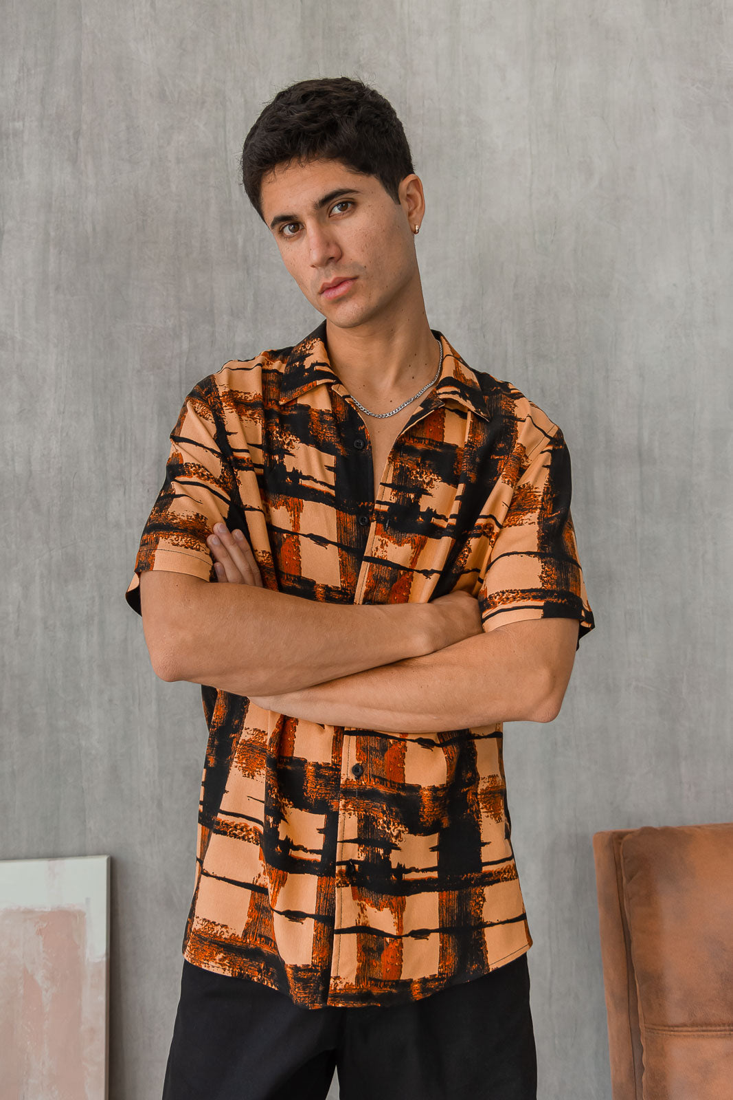 Camisa Barú - Caramelo Estampado