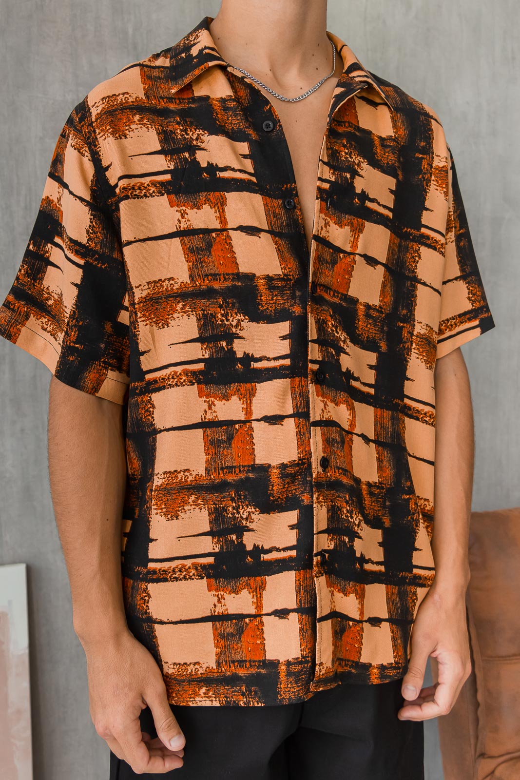 Camisa Barú - Caramelo Estampado