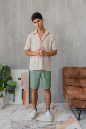Camisa Capri - Beige Clásico + COLLAR GRATIS