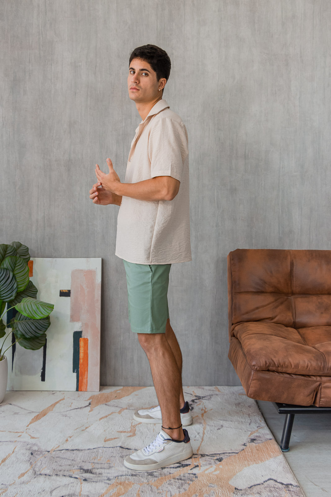 Camisa Capri - Beige Clásico + COLLAR GRATIS
