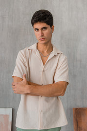 Camisa Capri - Beige Clásico + COLLAR GRATIS