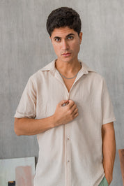 Camisa Capri - Beige Clásico + COLLAR GRATIS