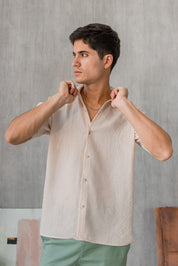 Camisa Capri - Beige Clásico + COLLAR GRATIS