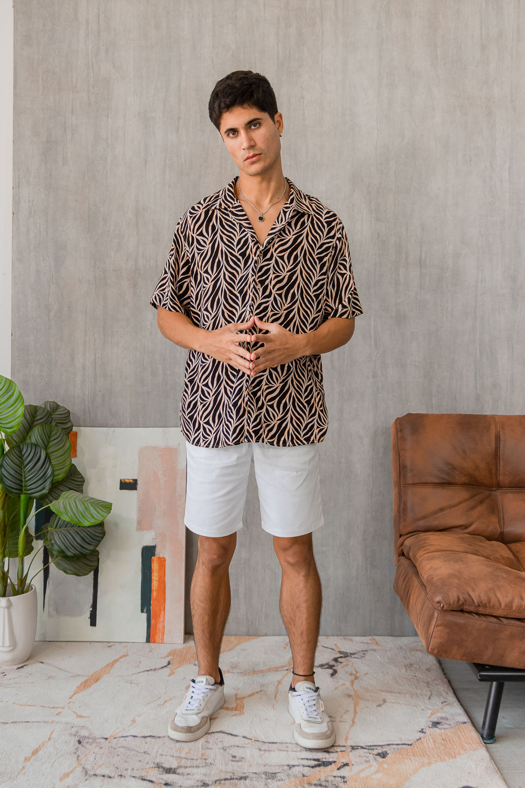 Camisa Barú - Negro Estampado