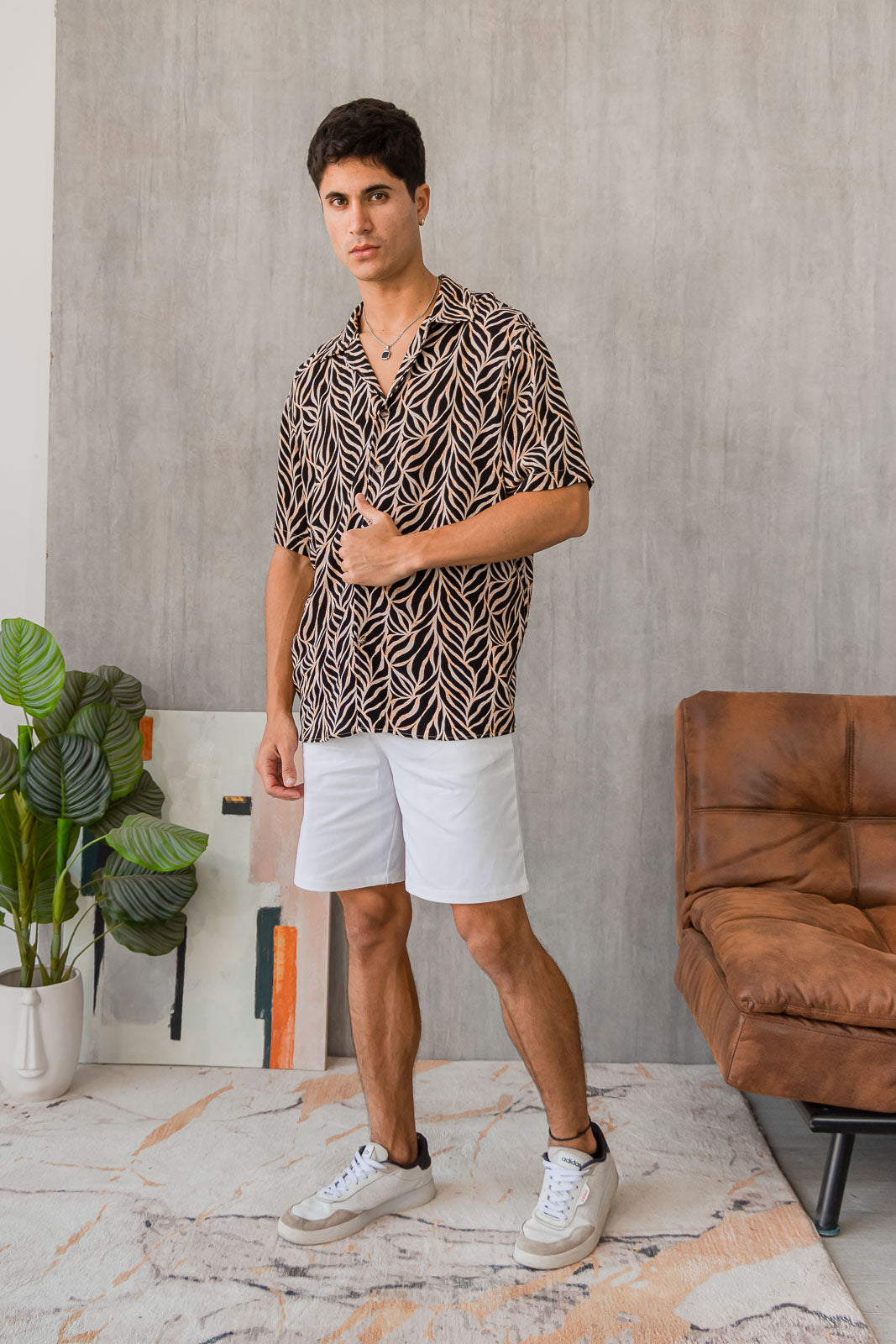 Camisa Barú - Negro Estampado
