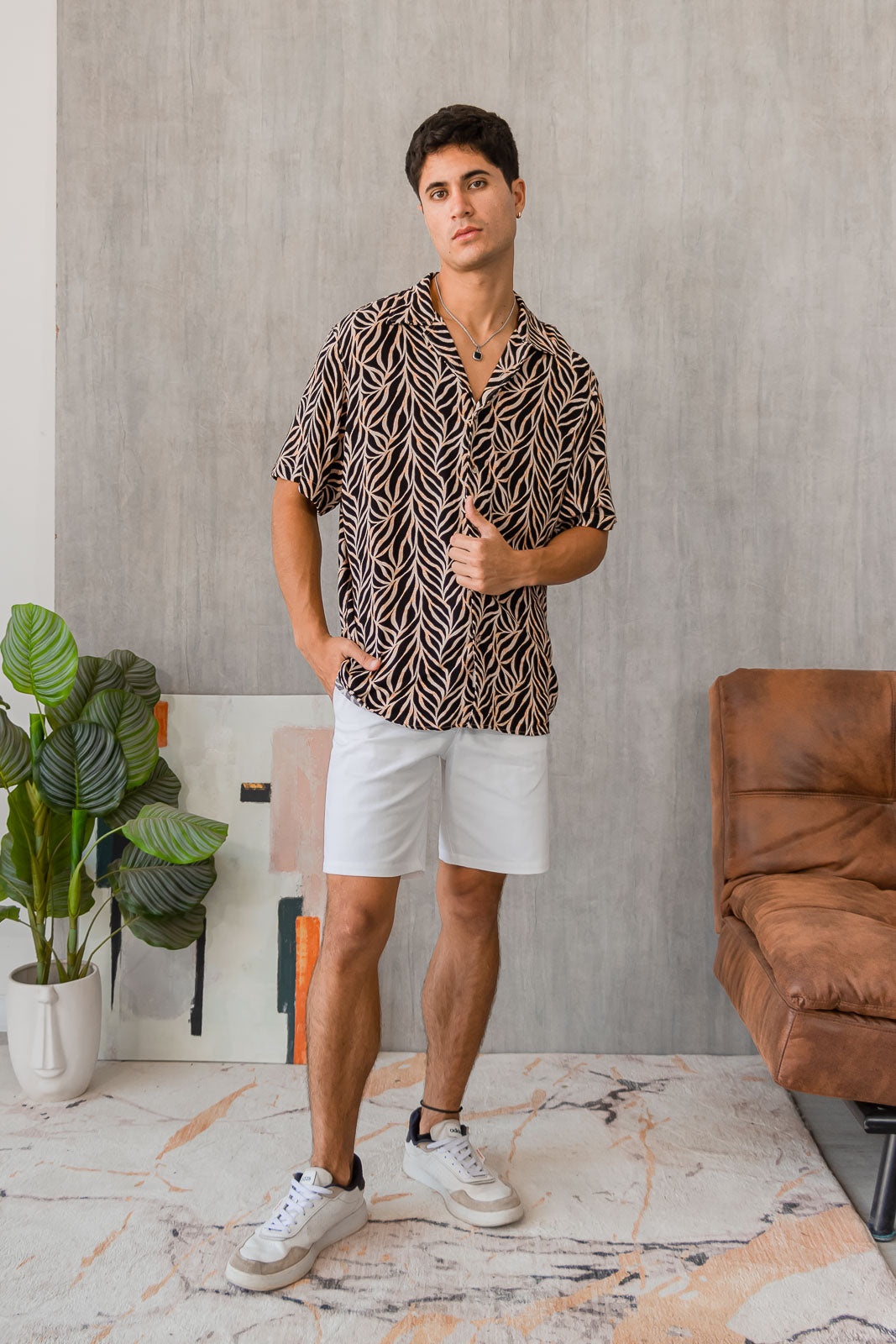 Camisa Barú - Negro Estampado