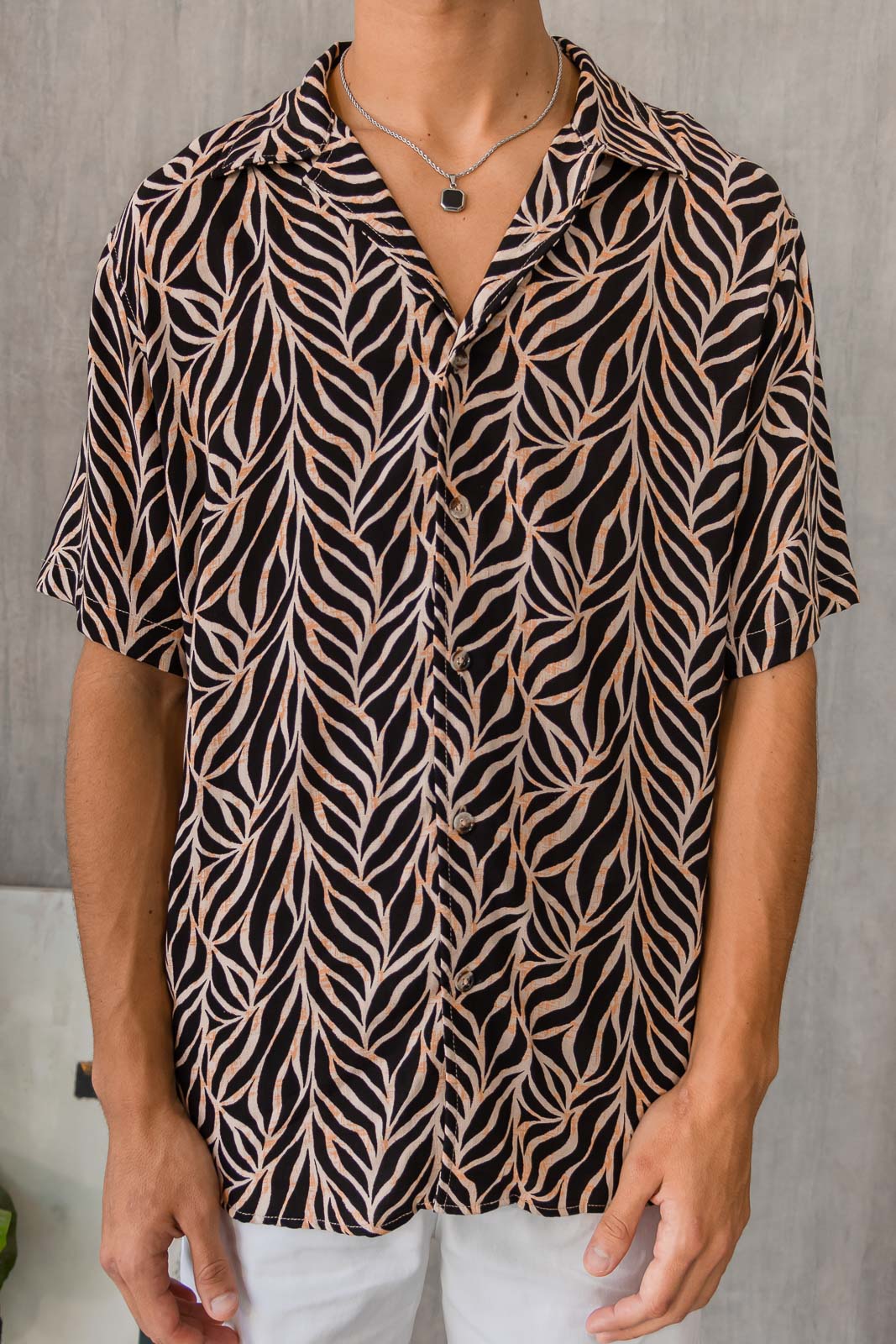 Camisa Barú - Negro Estampado