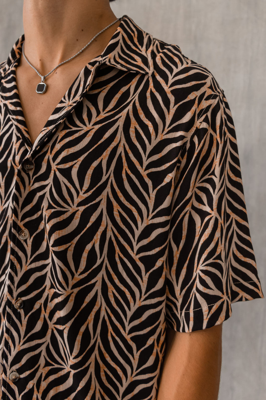 Camisa Barú - Negro Estampado