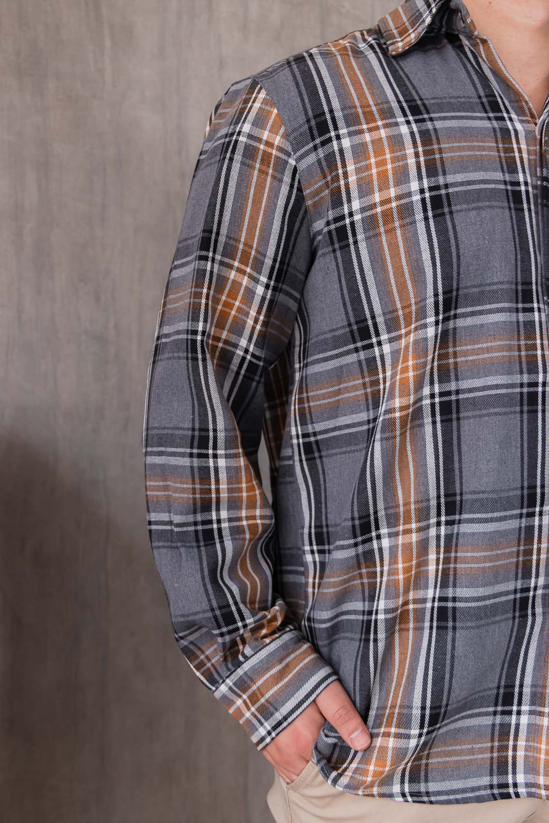 Camisa Portland - Gris Estampado