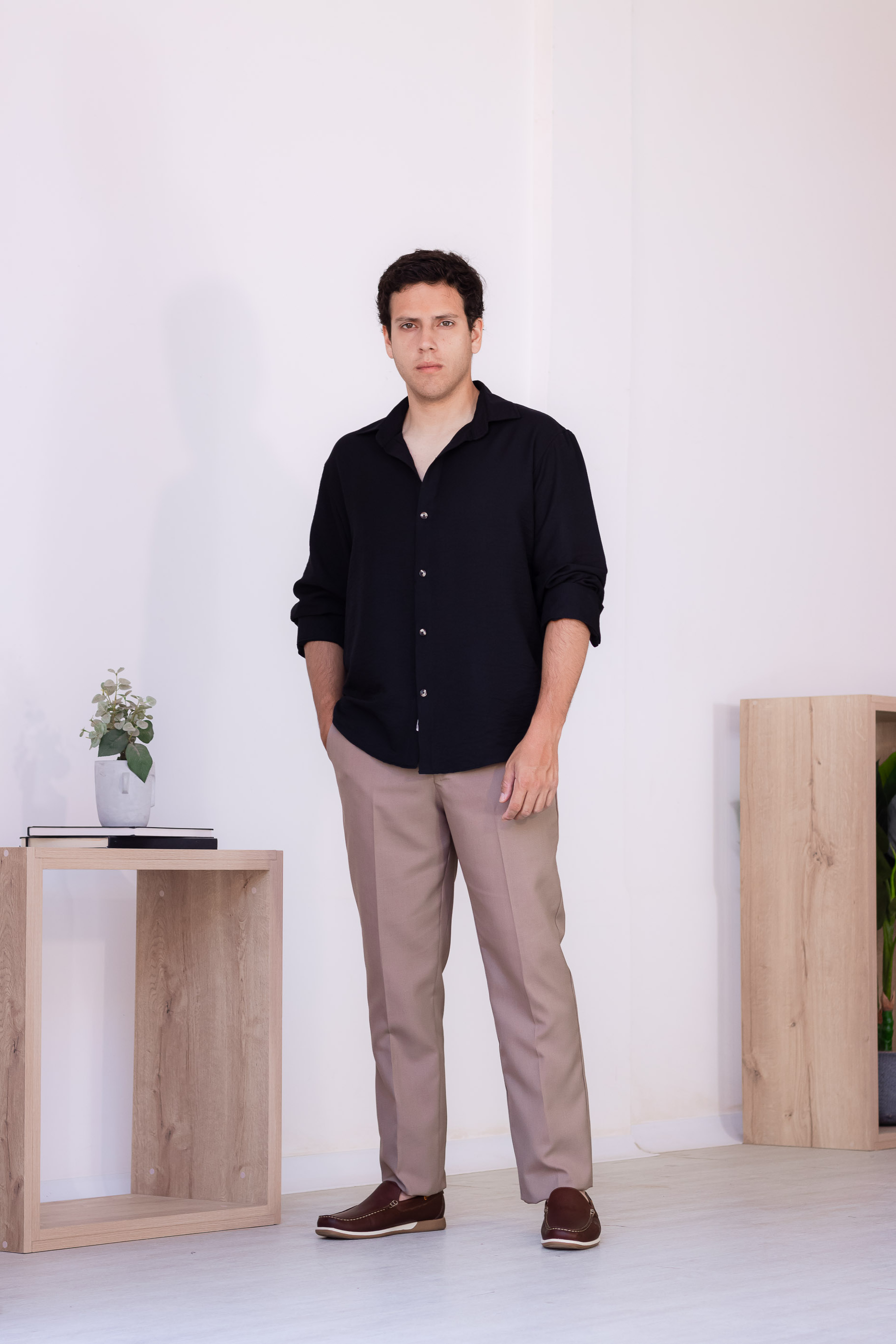 Camisa Oxford - Negro