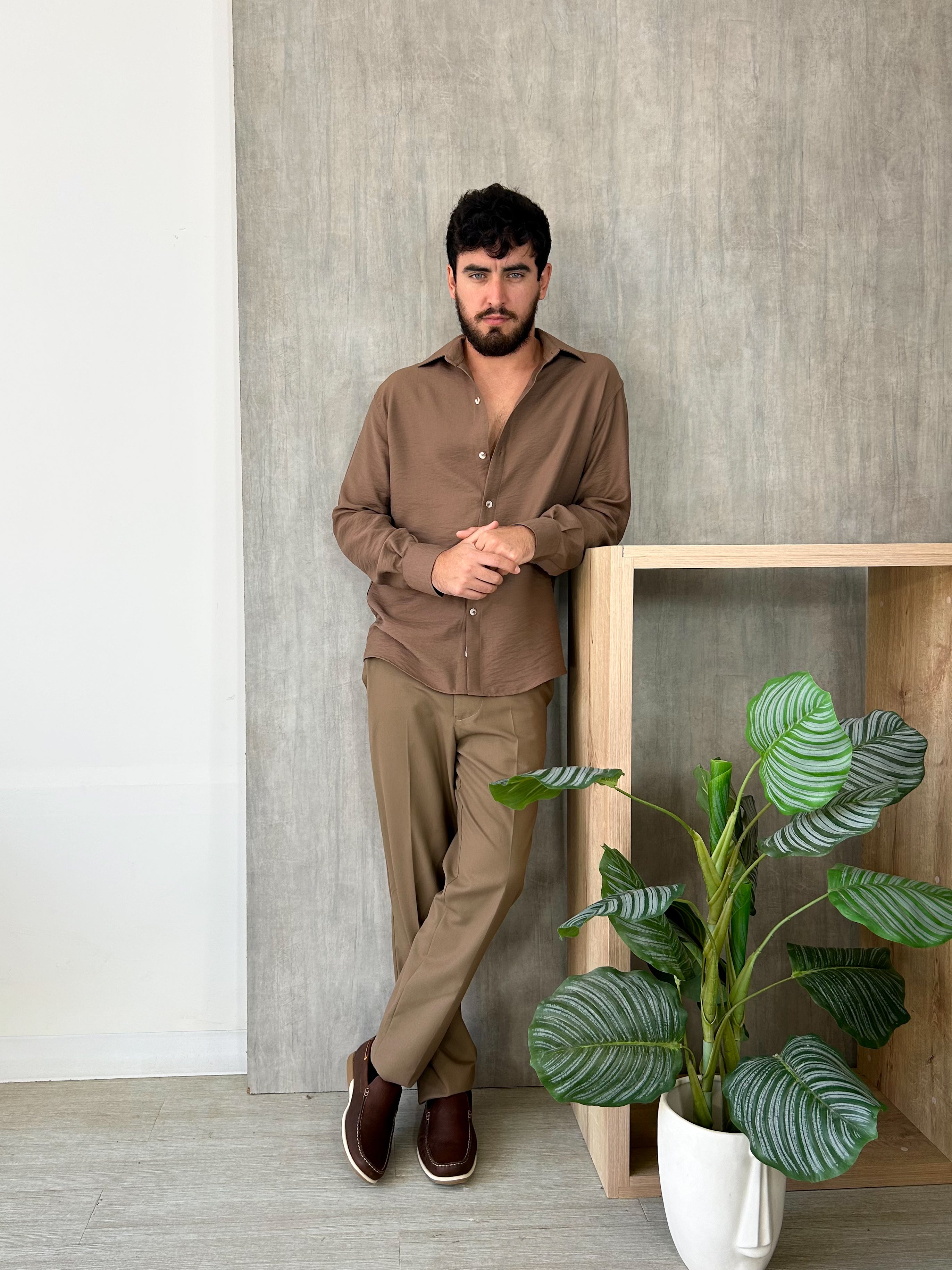 Camisa Oxford - Marrón