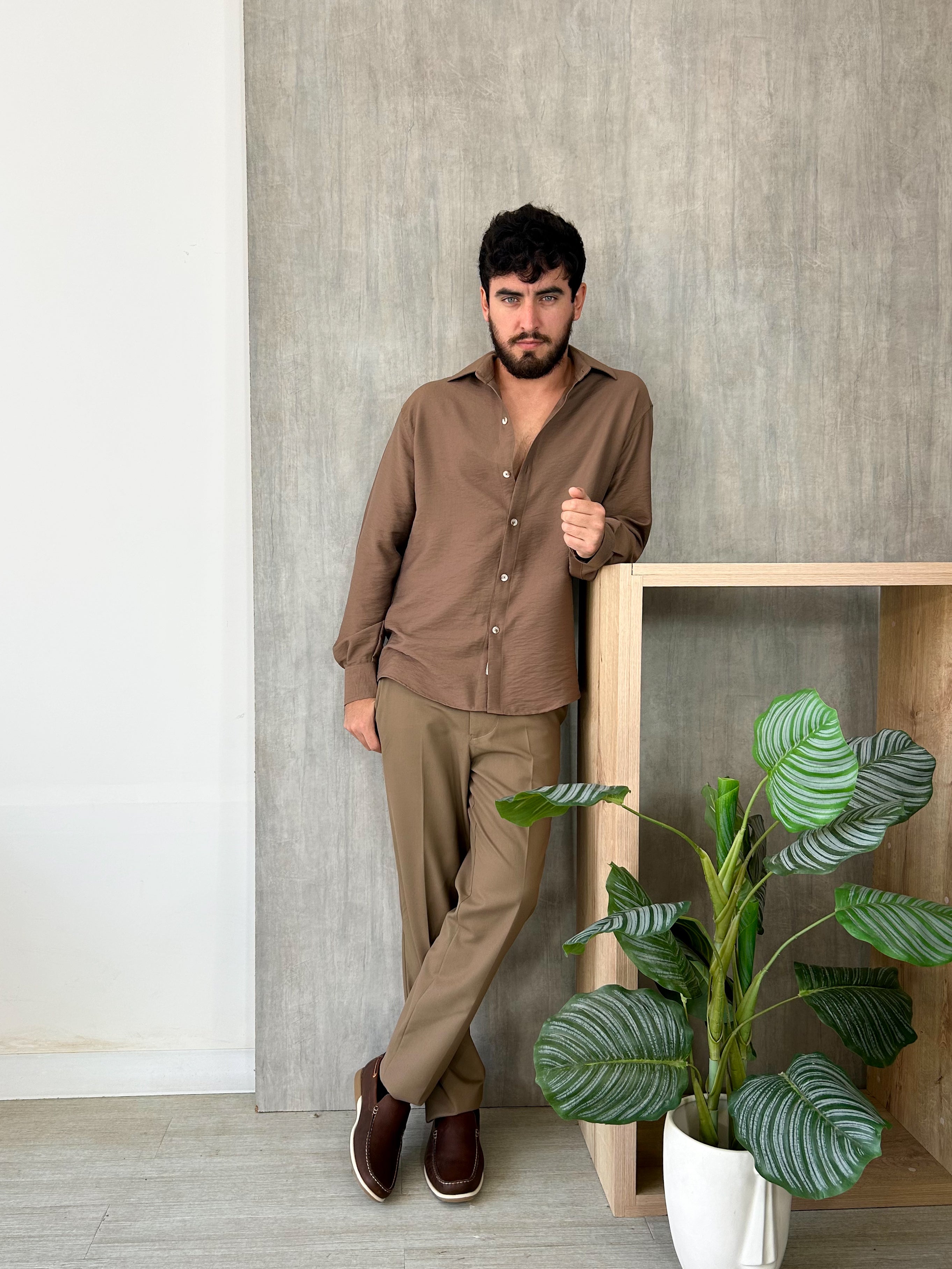 Camisa Oxford - Marrón