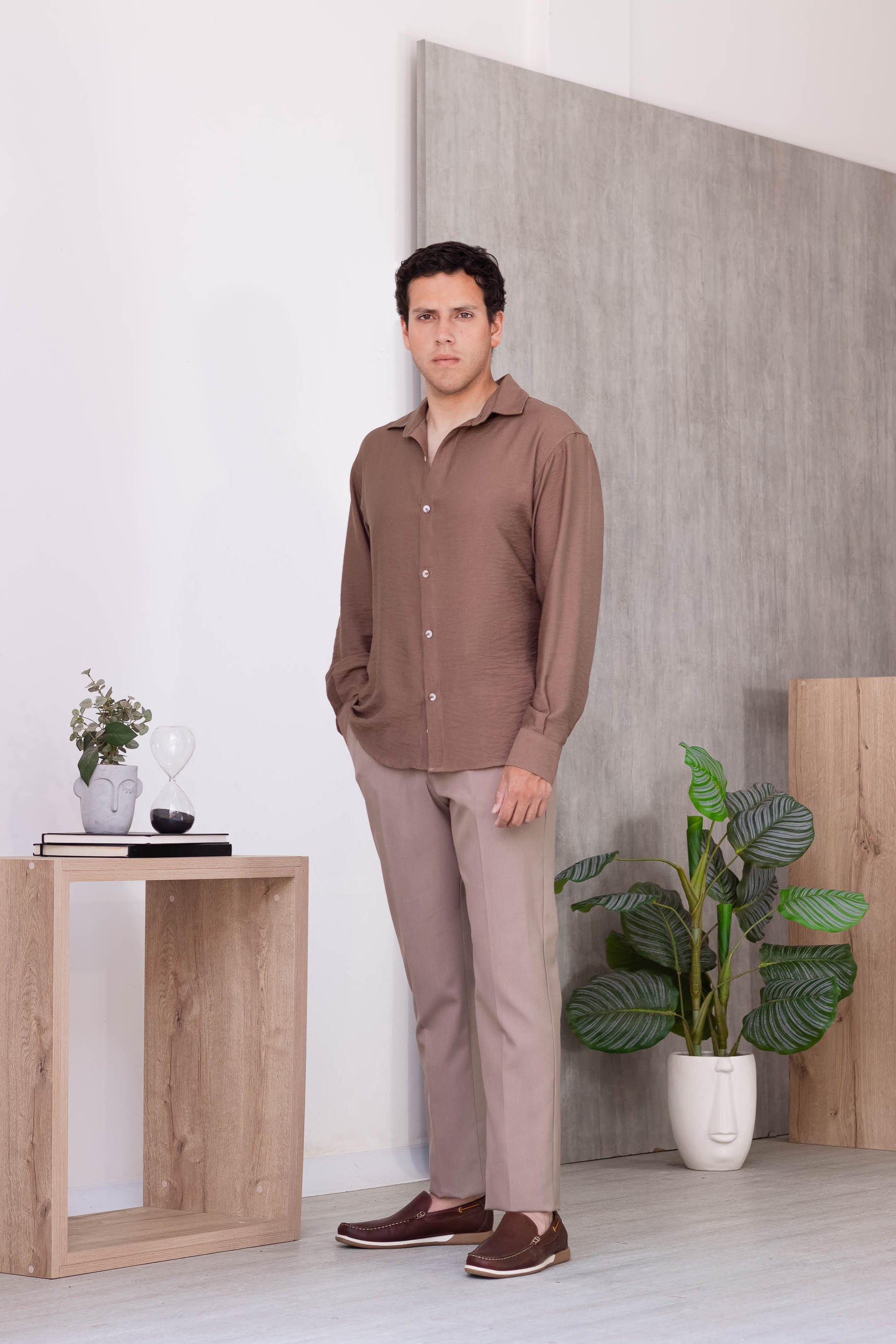 Camisa Oxford - Marrón