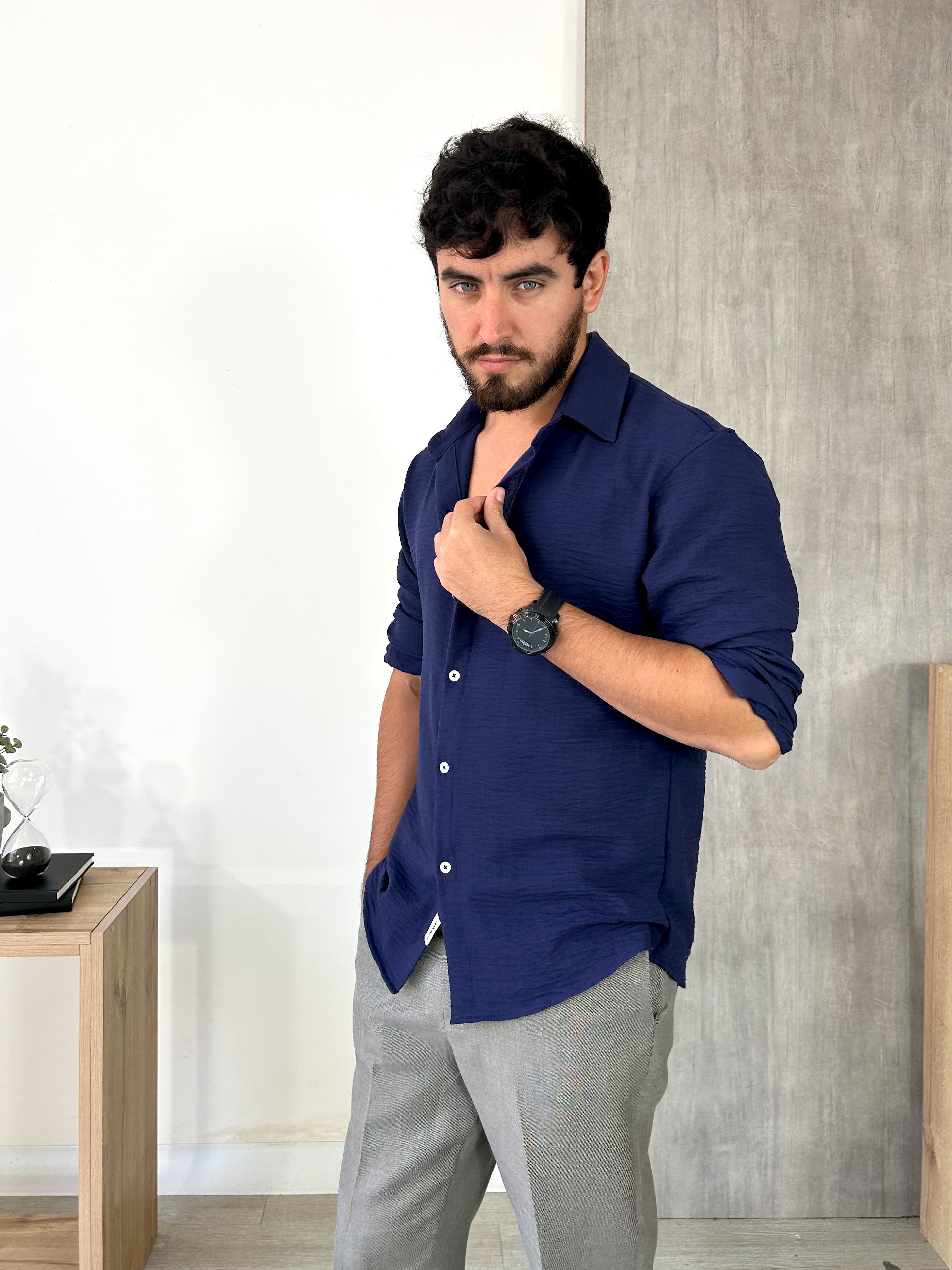Camisa Oxford - Azul Navy