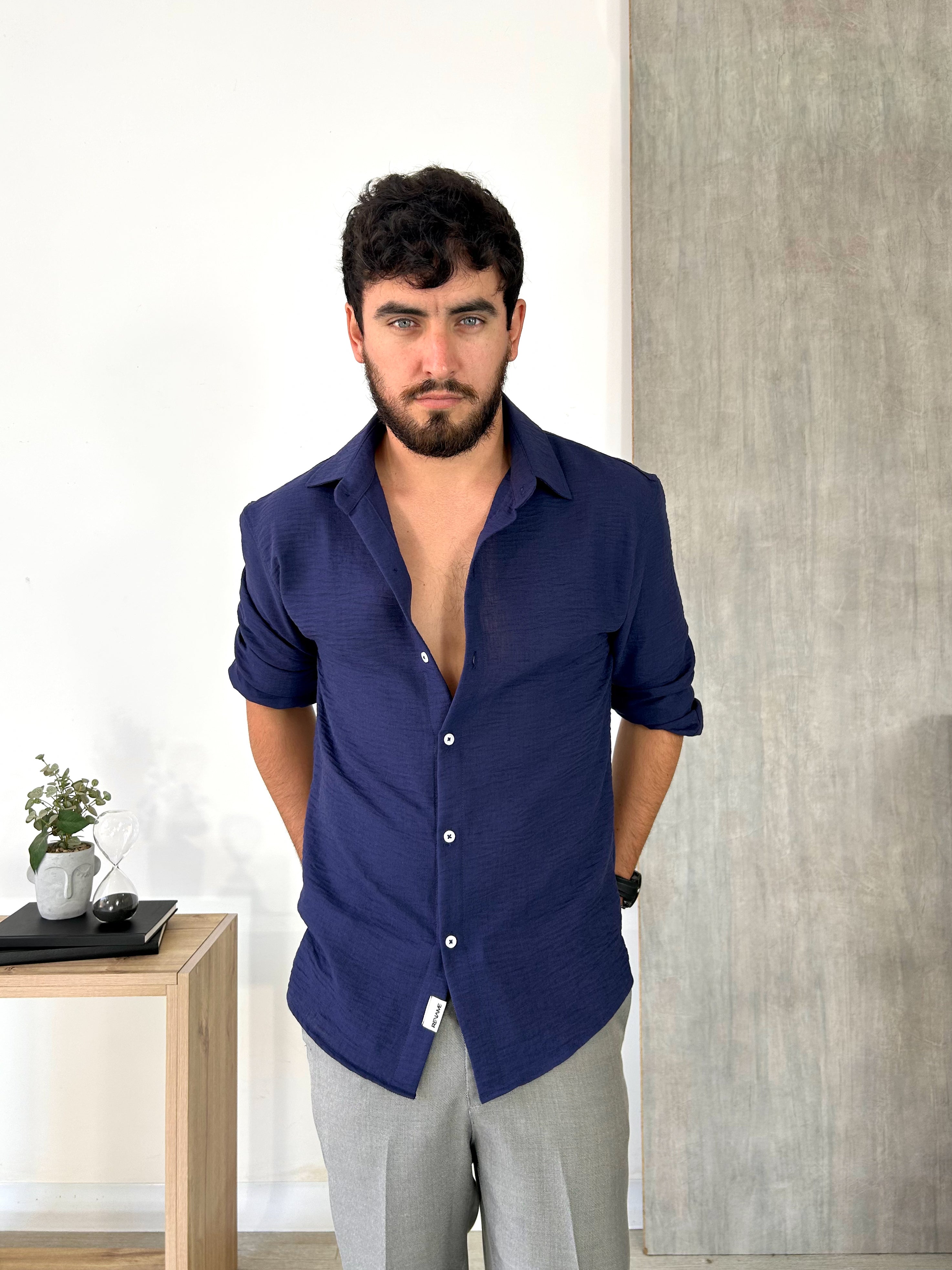 Camisa Oxford - Azul Navy