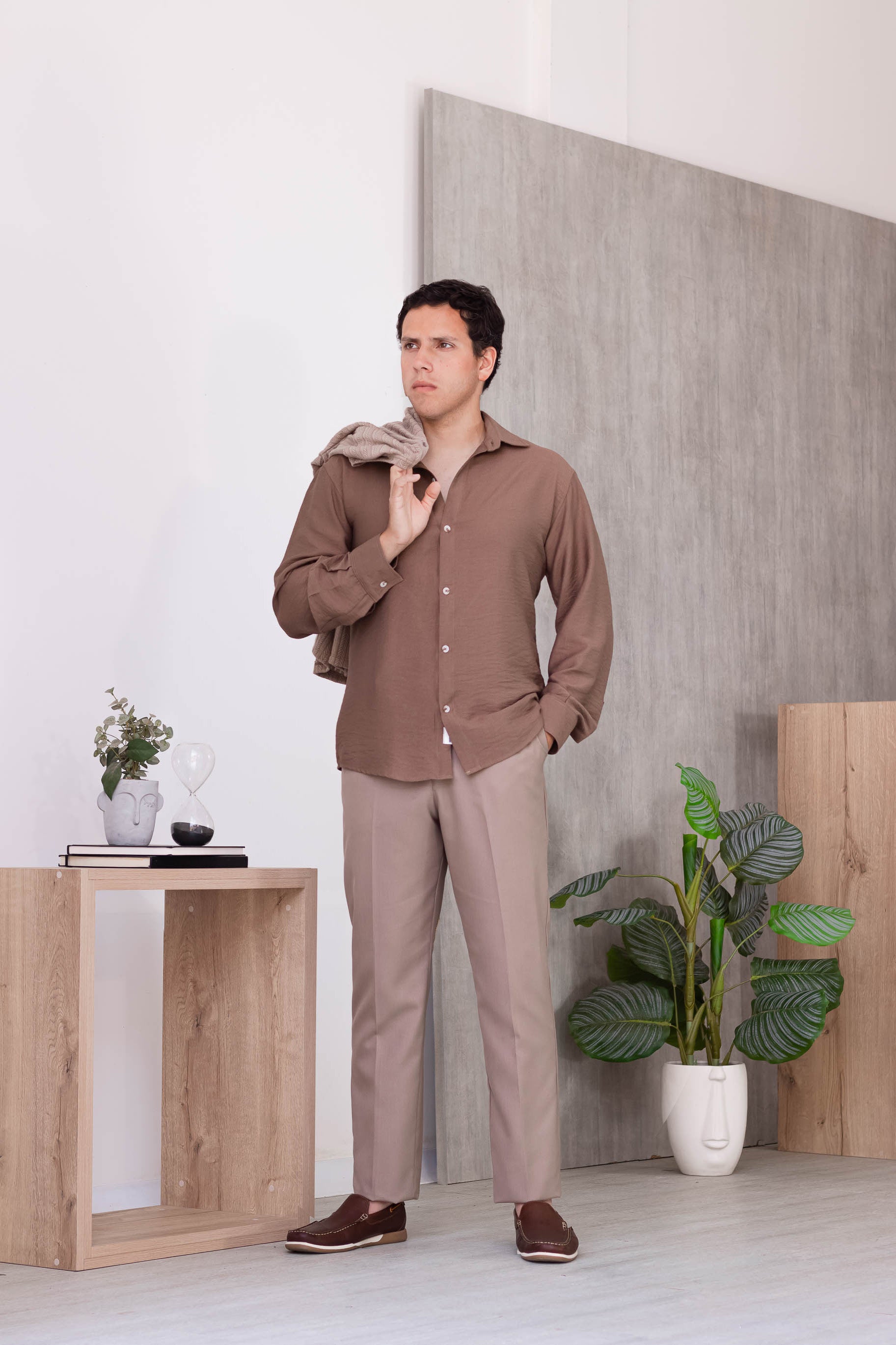 Camisa Oxford - Marrón