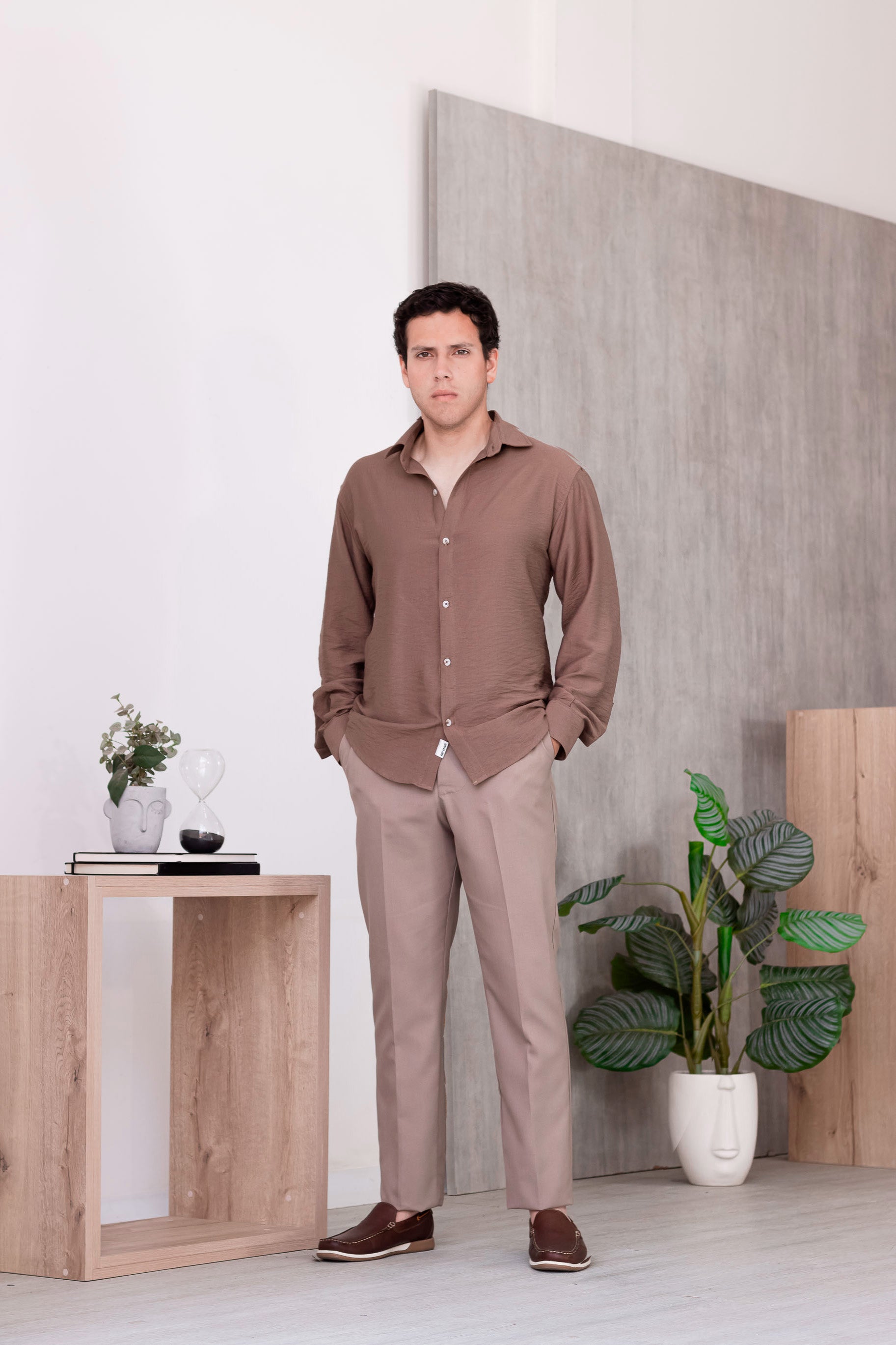 Camisa Oxford - Marrón