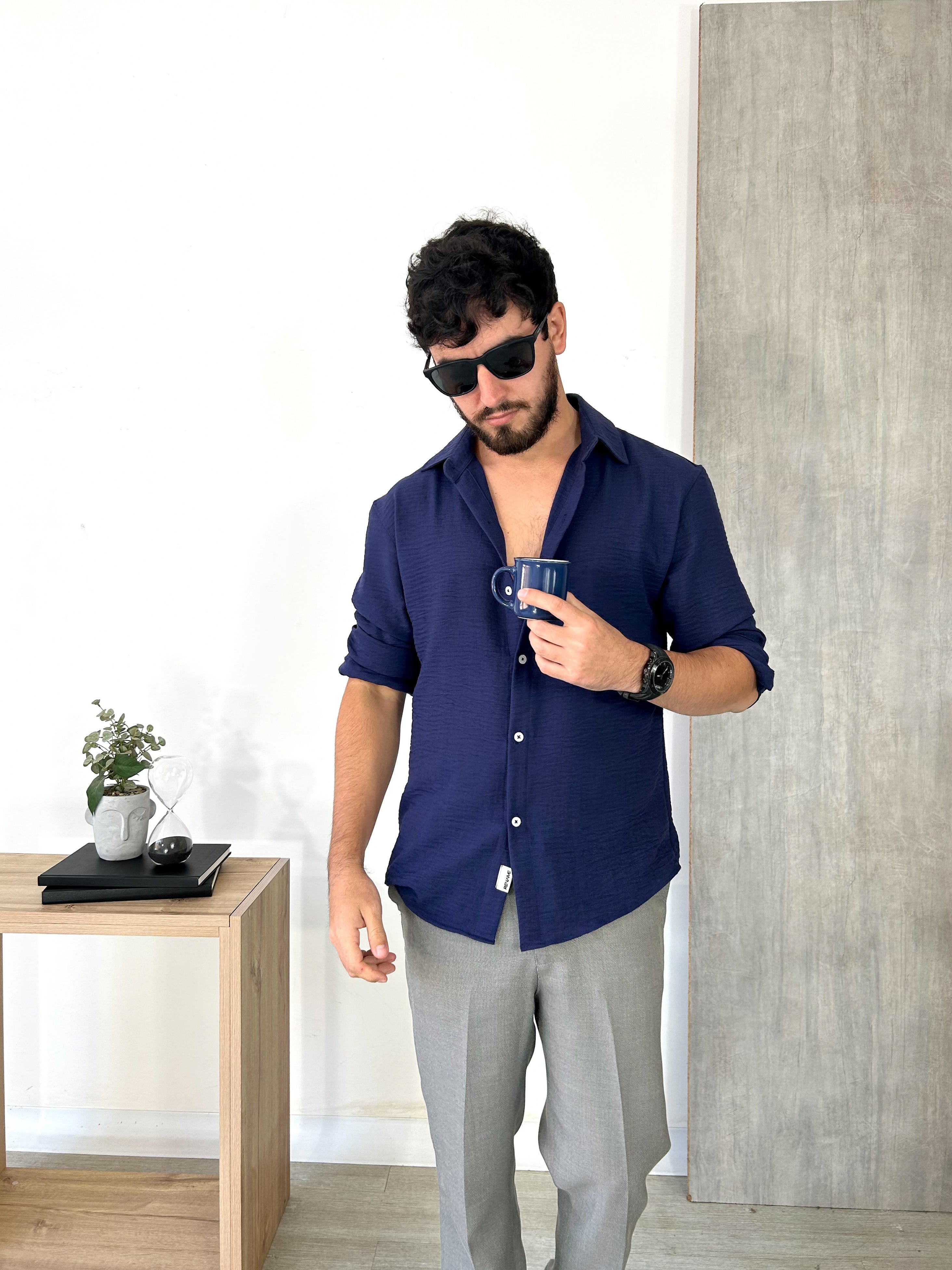 Camisa Oxford - Azul Navy