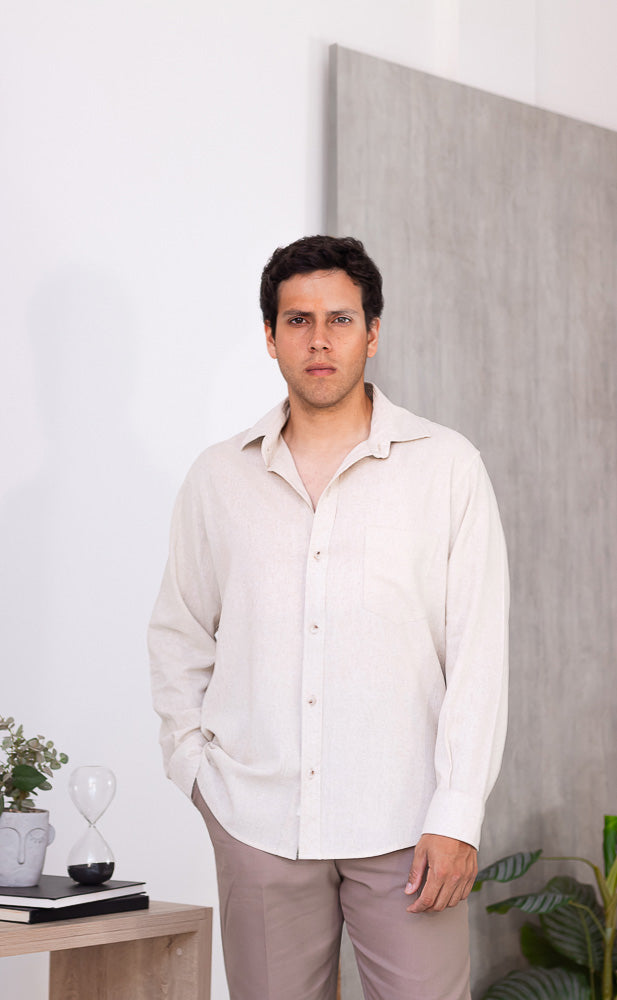 Camisa Harry - Nude Jaspeado