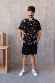 Camisa Malibú - Negro Estampado