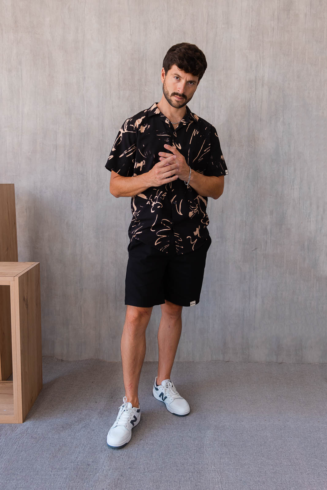 Camisa Malibú - Negro Estampado