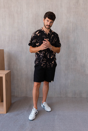 Camisa Malibú - Negro Estampado