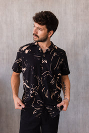 Camisa Malibú - Negro Estampado