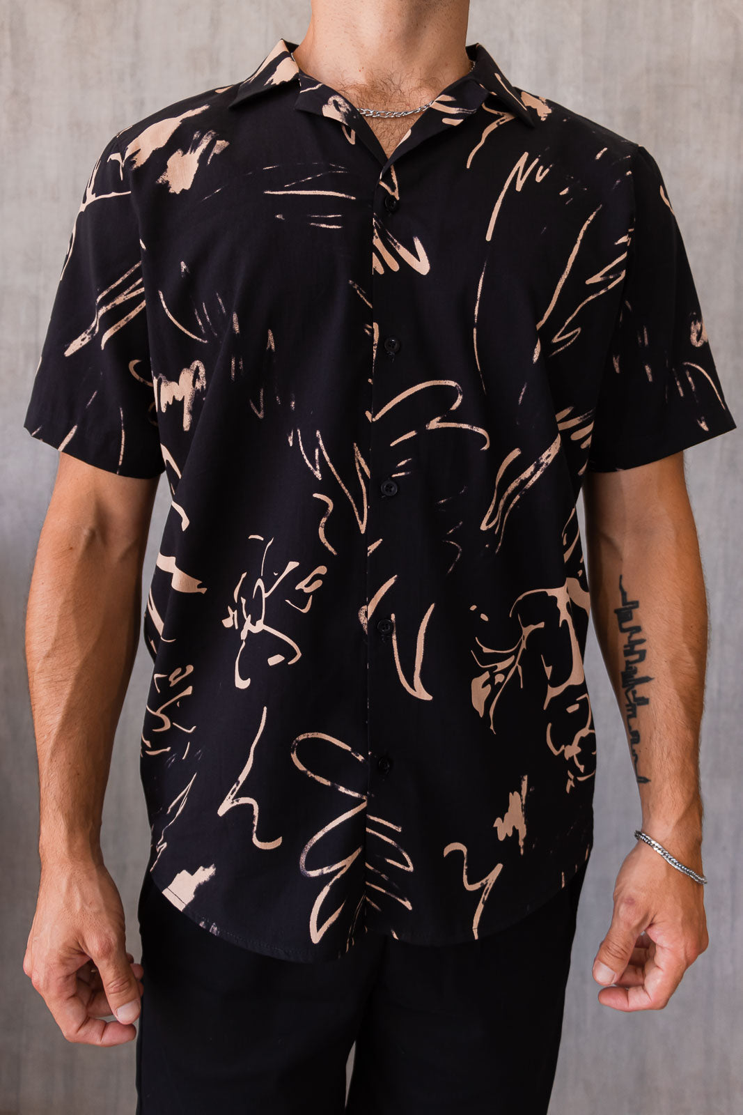 Camisa Malibú - Negro Estampado