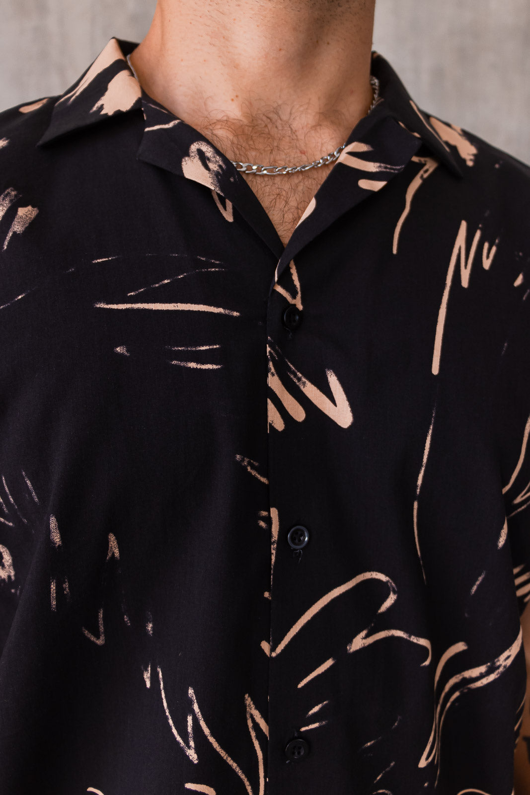 Camisa Malibú - Negro Estampado